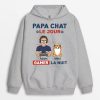 Sweat a Capuche Papa Chat Le Jour Gamer La Nuit Personnalise