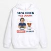 Sweat a Capuche Papa Chien Le Jour Gamer La Nuit Personnalise