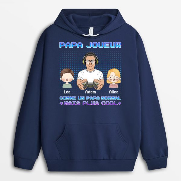 Sweat a Capuche Papa Joueur Personnalise