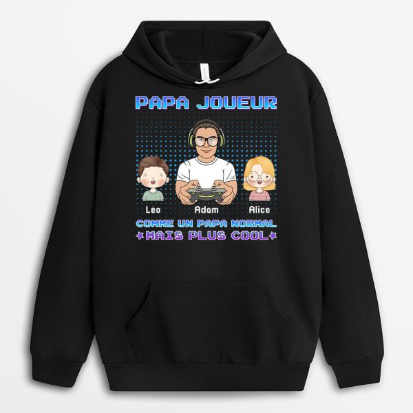 Sweat a Capuche Papa Joueur Personnalise