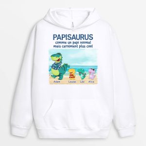 Sweat a Capuche Papasaurus Papisaurus La Plage Personnalise Sweat a Capuche Papasaurus Papisaurus La Plage Personnalise