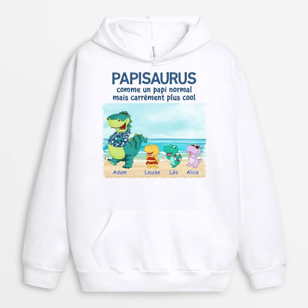 Sweat a Capuche Papasaurus Papisaurus La Plage Personnalise