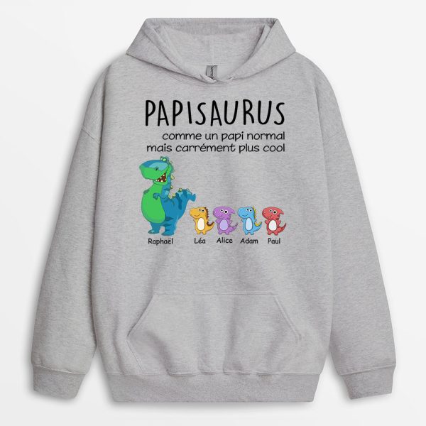 Sweat a Capuche Papisaurus Papasaurus Cool de Petits Dinosaures Personnalise