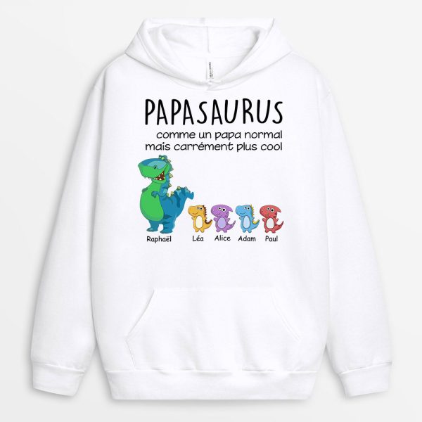 Sweat a Capuche Papisaurus Papasaurus Cool de Petits Dinosaures Personnalise