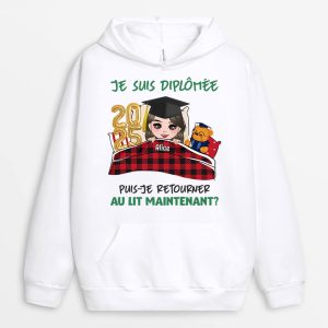 Sweat a Capuche Puis-Je Retourner Au Lit Personnalise