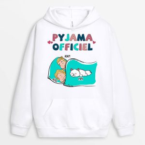 Sweat a Capuche Pyjama Officiel Chat Pour Couple Personnalise Sweat a Capuche Pyjama Officiel Chat Pour Couple Personnalise