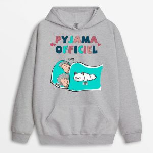 Sweat a Capuche Pyjama Officiel Chat Pour Couple Personnalise
