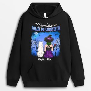 Sweat a Capuche Sorciere Folle De Chien Personnalise Sweat a Capuche Sorciere Folle De Chien Personnalise