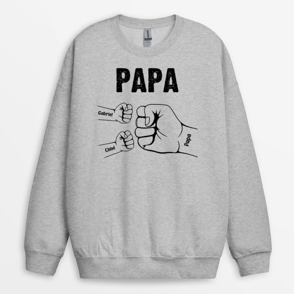 Sweat-shirt Bosse De Poing de Papa Papi Enfants Personnalise