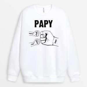 Sweat-shirt Bosse De Poing de Papa Papi Enfants Personnalise Sweat-shirt Bosse De Poing de Papa Papi Enfants Personnalise
