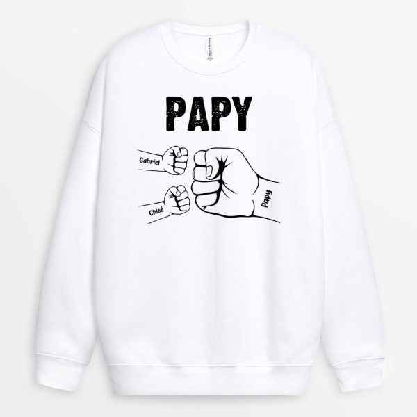 Sweat-shirt Bosse De Poing de Papa Papi Enfants Personnalise