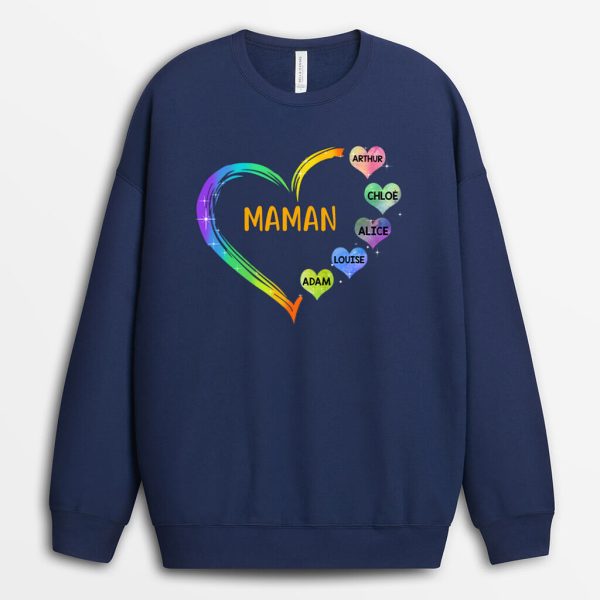 Sweat-shirt Le coeur de Mamie Maman Grand Coeur Personnalise