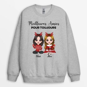 Sweat-shirt Meilleures Amies Pour Toujours Personnalise Sweat-shirt Meilleures Amies Pour Toujours Personnalise