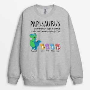 Sweat-shirt Papisaurus Papasaurus Cool de Petits Dinosaures Personnalise Sweat-shirt Papisaurus Papasaurus Cool de Petits Dinosaures Personnalise