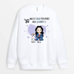 Sweatshirt 30 Ans Et Crois Toujours Aux Licornes Personnalise Sweatshirt 30 Ans Et Crois Toujours Aux Licornes Personnalise