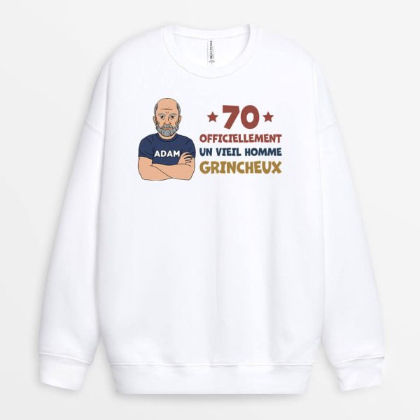 Sweatshirt 60 Officiellement Un Vieil Homme Grincheux Personnalise