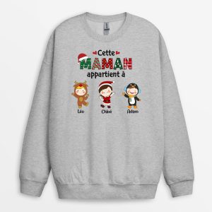 Sweatshirt Cette Mamie Appartient A Version Noel Personnalise Sweatshirt Cette Mamie Appartient A Version Noel Personnalise