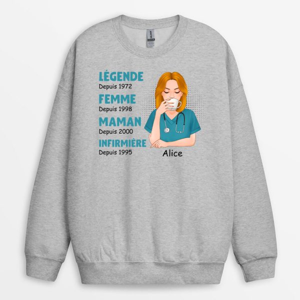 Sweatshirt Epouse Maman Mamie Infirmiere Geniale Personnalise