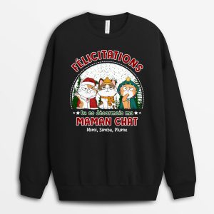Sweatshirt Felicitations Tu Es Desormais Notre Maman Chat Personnalise Sweatshirt Felicitations Tu Es Desormais Notre Maman Chat Personnalise