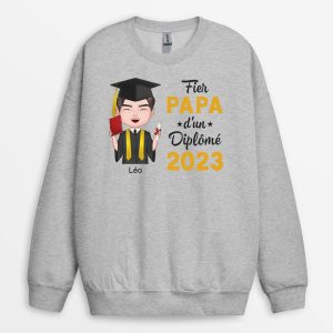 Sweatshirt Fiere Maman Fier Papa D’un Diplome Personnalise