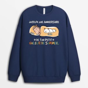 Sweatshirt Joyeux 30e Anniversaire Petit Voleur de Sommeil Personnalise