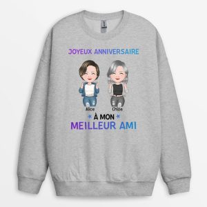 Sweatshirt Joyeux Anniversaire A Meilleure Amie Personnalise