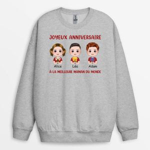 Sweatshirt Joyeux Anniversaire a La Meilleure Maman Personnalise