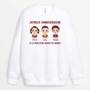 Sweatshirt Joyeux Anniversaire a La Meilleure Maman Personnalise