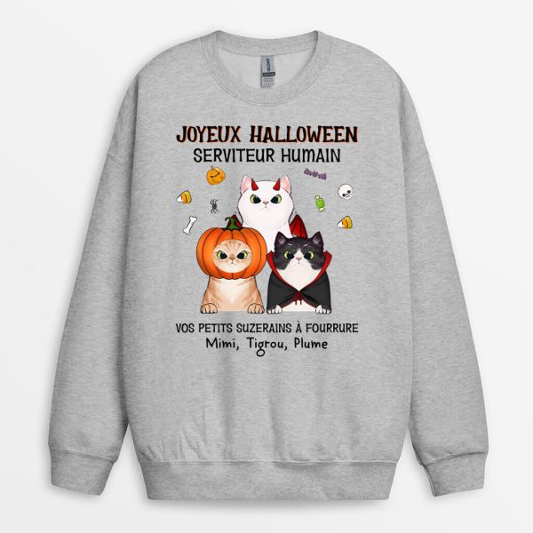 Sweatshirt Joyeux Halloween Serviteur Humain Personnalise