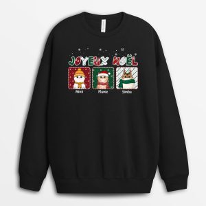 Sweatshirt Joyeux Noel Chats Personnalise Sweatshirt Joyeux Noel Chats Personnalise