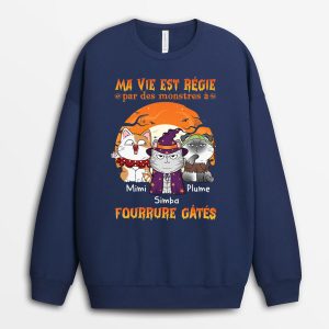 Sweatshirt Ma Vie Est Regie Par Un Monstre A Fourrure Gate Personnalise
