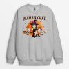 Sweatshirt Maman Chat Sorciere Avec Son Balai Personnalise