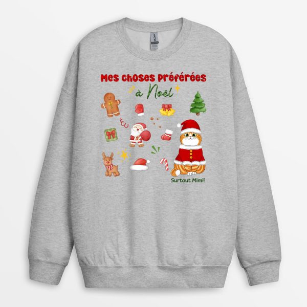 Sweatshirt Mes Choses Preferees a Noel Surtout Mimi Personnalise