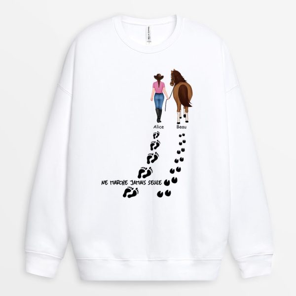 Sweatshirt Ne Marche Jamais Seule Personnalise