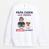 Sweatshirt Papa Chien Le Jour Gamer La Nuit Personnalise