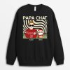 Sweatshirt Papa De Chat Noel Personnalise