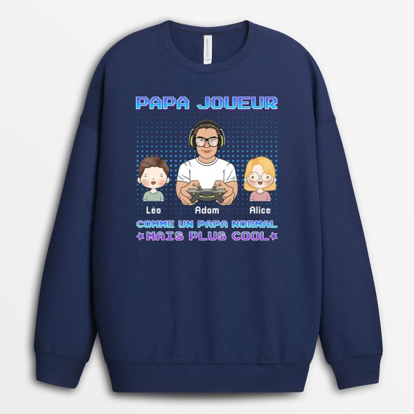 Sweatshirt Papa Joueur Personnalise