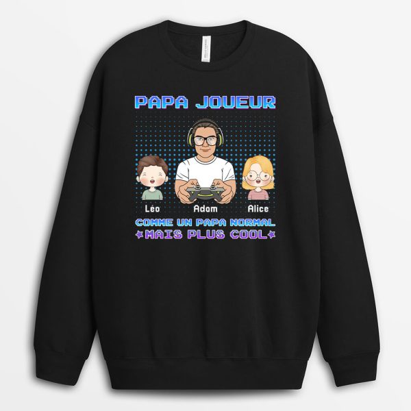 Sweatshirt Papa Joueur Personnalise