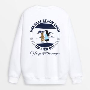 Sweatshirt Une Fille Et Son Chien Un Lien Qui Ne Peut Etre Rompu Montagnes Personnalise Sweatshirt Une Fille Et Son Chien Un Lien Qui Ne Peut Etre Rompu Montagnes Personnalise