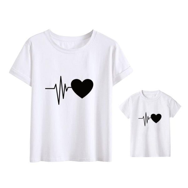 T Shirt Mere Fille Heartbeat