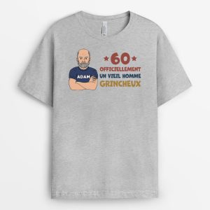 T-shirt 60 Officiellement Un Vieil Homme Grincheux Personnalise T-shirt 60 Officiellement Un Vieil Homme Grincheux Personnalise
