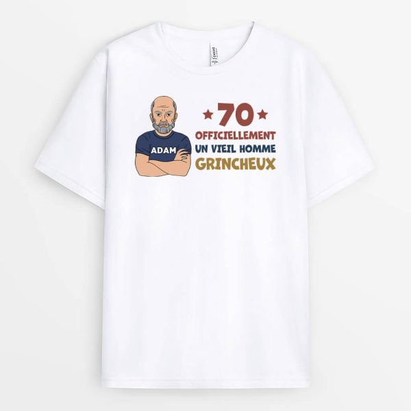 T-shirt 60 Officiellement Un Vieil Homme Grincheux Personnalise