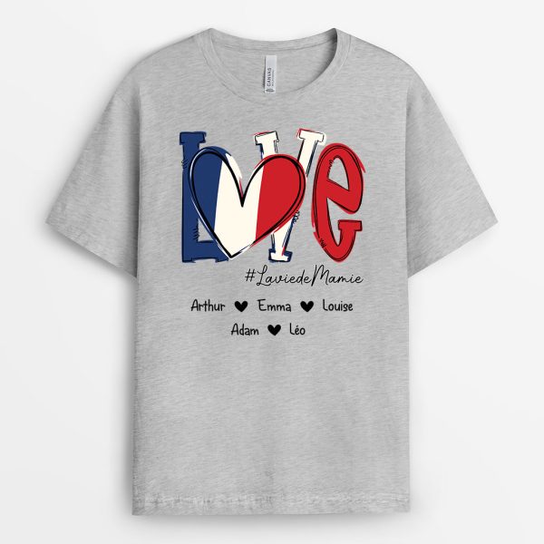 T-shirt Amour De Mamie Francaise Personnalise