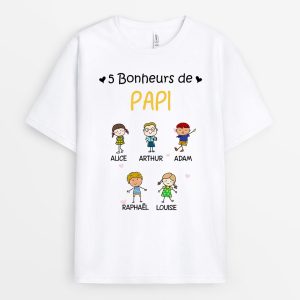T-shirt Bonheurs De Papa Papi Personnalise T-shirt Bonheurs De Papa Papi Personnalise