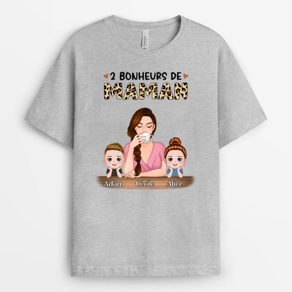 T-shirt Bonheurs de Maman Mamie Leopard Personnalise