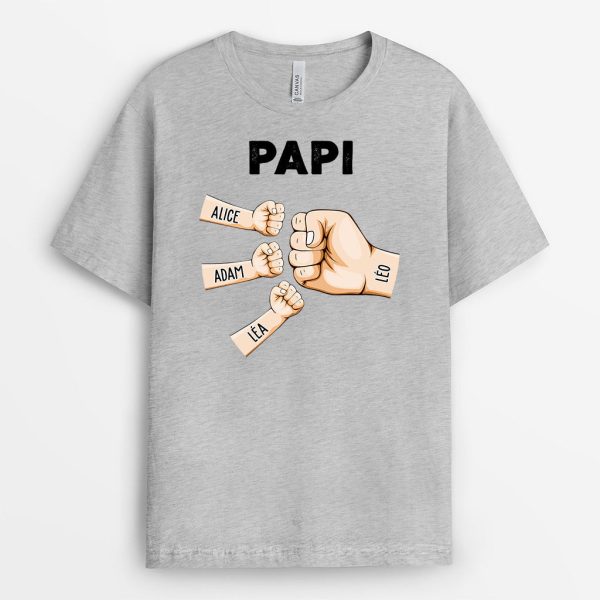 T-shirt Bosse De Poing De Papa Papy Personnalise