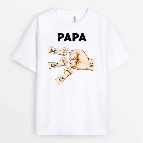 T-shirt Bosse De Poing De Papa Papy Personnalise