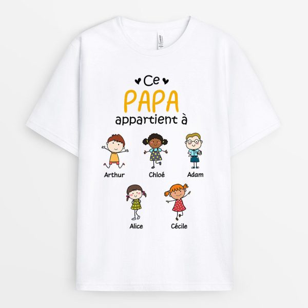 T-shirt Ce Grand-PereCe Papa Appartient A Personnalise