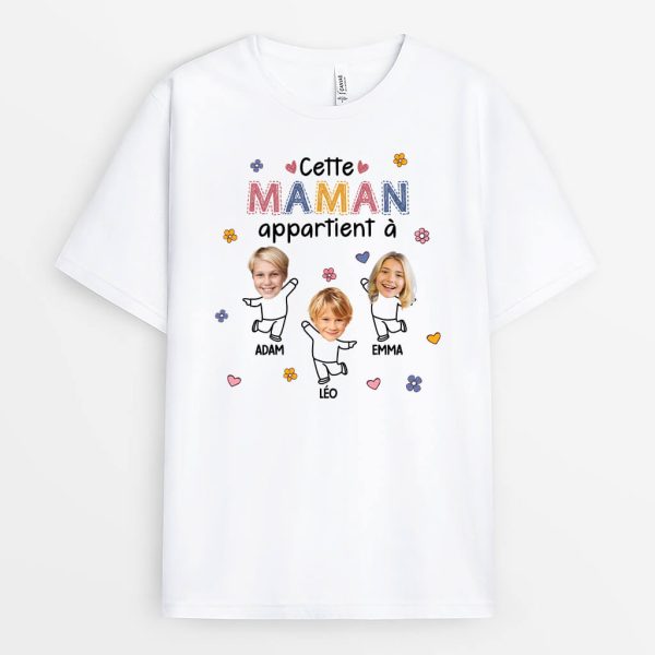 T-shirt Ce Papa Appartient A Version Petite Fleur Personnalise