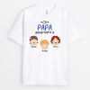 T-shirt Ce Papa Appartient a Enfants Version Reposant Menton Sur Main Personnalise